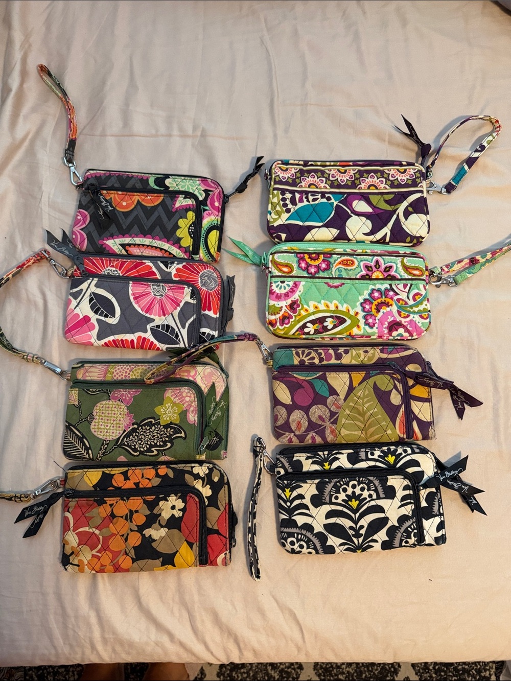 Vera Bradley Colorful Patterned Zip Wristlet Collection